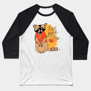 Funny cartoon raccoon and carrot Baseball T-Shirt